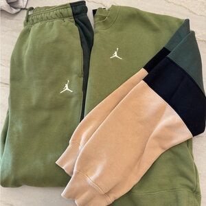 Green and Tan Jordan Sweatsuit
